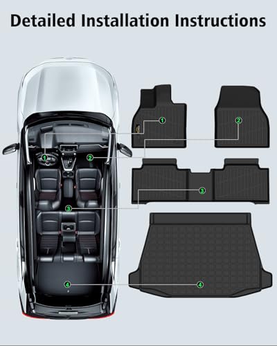 Floor Mats & Cargo Liner Custom Fit for Toyota C-HR 2026 All Weather TPE Rubber Floor Liners Full Set Automotive Mat for Toyota C-HR Accessories, Black - size: For Toyota C-HR 2026