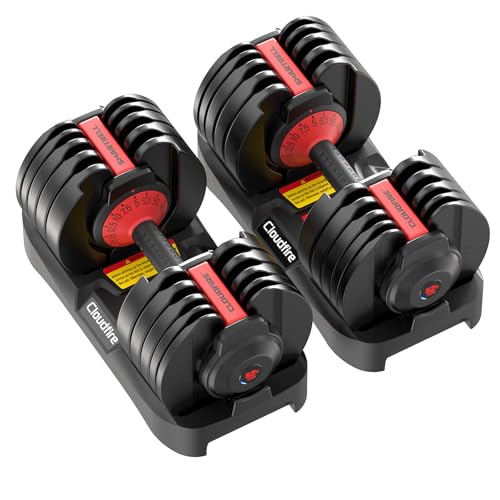 New Upgraded Adjustable Dumbbell Set of 2 (52.5 lbs/25 lbs), 15/9 Weights Dumbbell Set with Safe Locking System, Quick Adjustable Dumbbells For Men and Women Home Gym Workout with Anti-Slip Handle - color: 52.5LB-Pair
