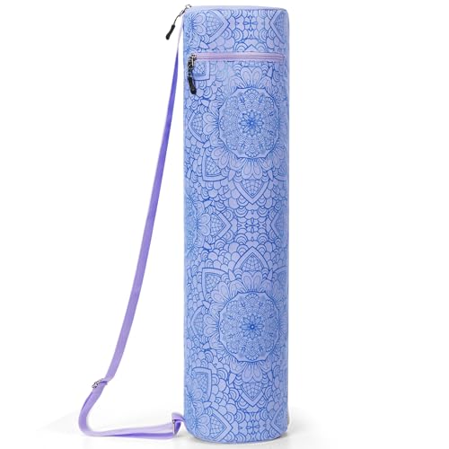 Gonex Yoga Mat Bag with Full-Zip Design, Fits Most Mats | 600D Oxford Fabric, Wet Pocket, Front Zip Pocket, Adjustable Strap, Fits Mats up to 26" - color: Blue Mist