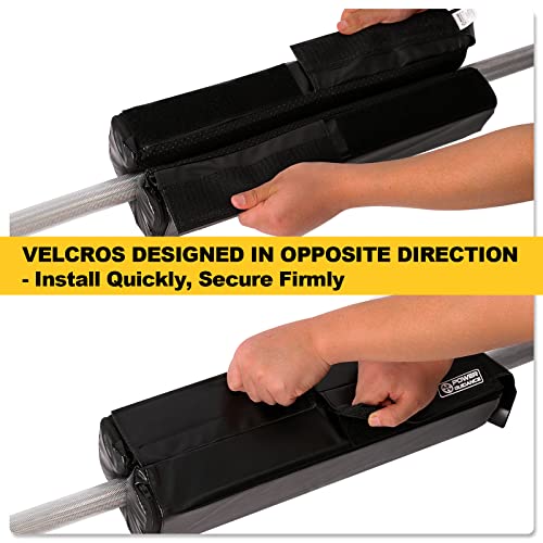 POWER GUIDANCE Square Hip Thrust Pad Barbell Squat Pad Protective Pad for Barbell Bench Press, Barbell Hip Thrusts, Weight Lifting, Squats, Lunges - Fit Standard and Olympic Bars - color: Black