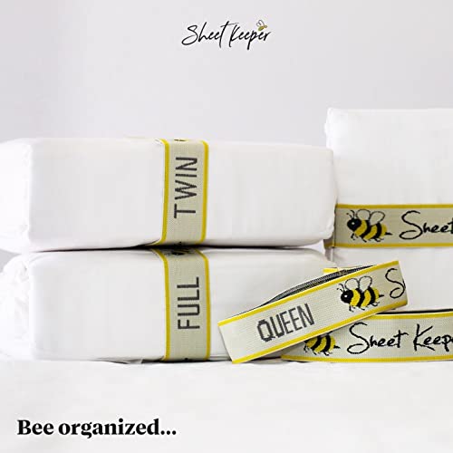 Sheet Keeper Bed Sheet Organizer Bands, 2-Pack - Made in USA Elastic Linen Labels for Folded Sheet Sets, Closet & Linen Storage Organization (King) - size: King
