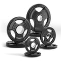 LIONSCOOL 2-Inch Rubber Olympic Grip Weight Plates for Strength Training, Weightlifting, Solid Cast Iron Plate for Barbell in Single/Pair/Set for Home & Gym (2.5-45LB), One Year Warranty - style: 85LB SET