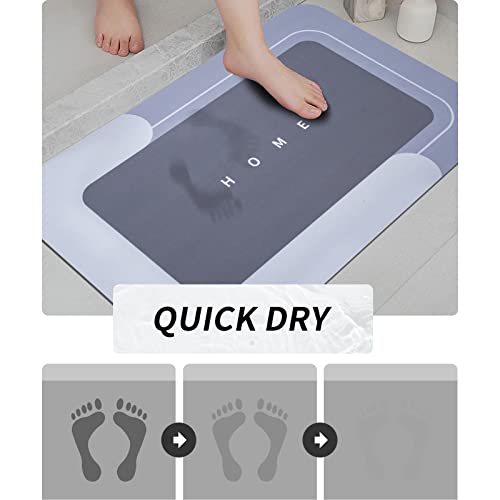 Housego Absorbent Bath Mat, Quick Dry Bath Rug, Non-Slip, 3PCS, Blue | 3PCS Absorbent Bath Mat Magic Rug Sets; Quick Drying Bath Mat Non-Slip Floor Rug Rubber Backed for Bathroom Kitchen Shower - color: Blue, size: 3 PCS