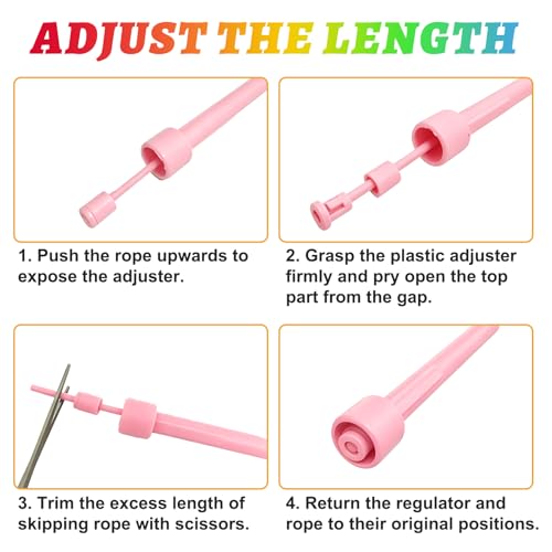 YYDYTTKX Adjustable Jump Rope Bulk, 9.2 ft Tangle-Free Speed Skipping Rope for workouts, group training, teams, family and Gym Class - color: Pink, size: 12