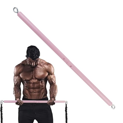 Black Expandable Spreader Bar Set Sports Pilates Training Tools Kit - color: Pink