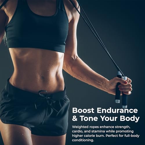 Sunny Health & Fitness Exercise Jump Rope for Home Gym Workouts | Adjustable Rope, Portable, Balance & Hand Coordination Exercises, Vertical Jump, High Intensity Cardio Workouts