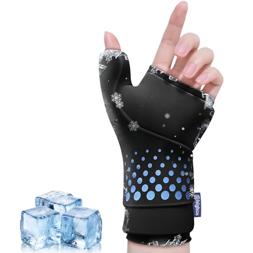 Wrist &Thumb Ice Pack Wrap -Cold&Hot Therapy Thickened Ice Gel- Hand Ice Pack & Ice Glove for Arthritis,Carpal Tunnel Relief, Tendonitis,Injuries & Recovery-Fits Men and Women (Black, S/M) - color: Black, size: S/M