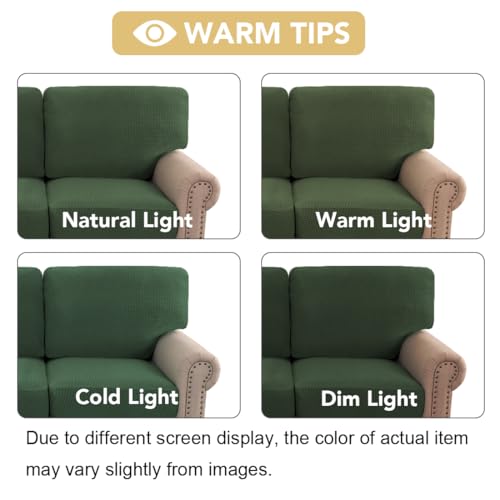 H.VERSAILTEX Multi-Pieces Sofa Covers Stretch Couch Covers Form Fitted Seats and Back Cushions Covers (2 Seat Covers Plus 2 Back Cusion Covers, Bonus 2 Armrest Covers), Bronze Green - color: Bronze Green, size: 2 SEAT COVERS + 2 BACK COVERS+ 2 ARMREST COV