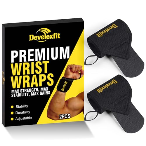 Wrist Wraps for Weightlifting, 20" Professional Wrist Support for Powerlifting, Bench Press, Adjustable Heavy Duty Straps with Thumb Loop for Men Women Gym Workout (2 PCS)