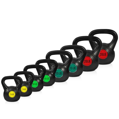 Fitvids Kettlebell Sets Piece Strength Training KettleBells Weight Set - style: 100LB Set of 8: 5/10/15/20LB Pair
