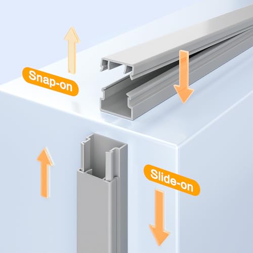 Delamu 157in Cord Covers for Wires on Wall, Cord Hider for 1 Cord, Paintable Cable Hider, Cable Management Wire Covers for Cords, W0.55 H0.4in, Grey - color: Grey, size: 157in L x 0.55in W x 0.4in H