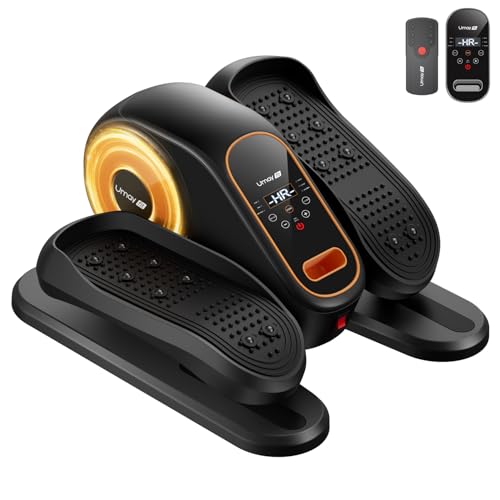 UMAY Under Desk Elliptical Eclipse Leg Exerciser Electric as seen on TV | Foot Pedal Peddler Seated Exercise Machine for Seniors 12 Level Speeds Manual Auto Mode with Remote for Home Office - color: Black