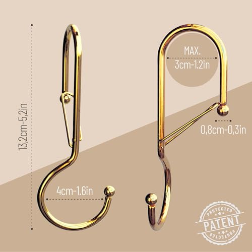6 Purse Hanger for Closet. Tote Hanger. S-Shaped Hooks S Hooks Twist Design. Anti Drop S-Shaped Hook for Hanging Handbags with Safety Buckle to Prevent Falls. Heavy Duty. (Gold, Twisted) - color: Rose Gold, size: Twisted