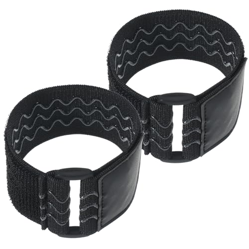 Black Boot Straps, 2 PCS Elastic Polyester Ankle Straps for Cowboy Boots Adjustable Boots Bands Self-adhesive Trousers Blouses Elastic Strap Band with Hook and Loop for Hiking Fishing Hunting - style: wave pattern