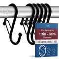 6 S-Shaped Hooks with Anti-Fall System. Anti Drop S-Shaped Hook with Safety Buckle to Prevent Falls. Heavy Duty. (Black, 4in Long (Diameter Rod<1.2in)) - color: Black, size: Large - 1.2In Diameter