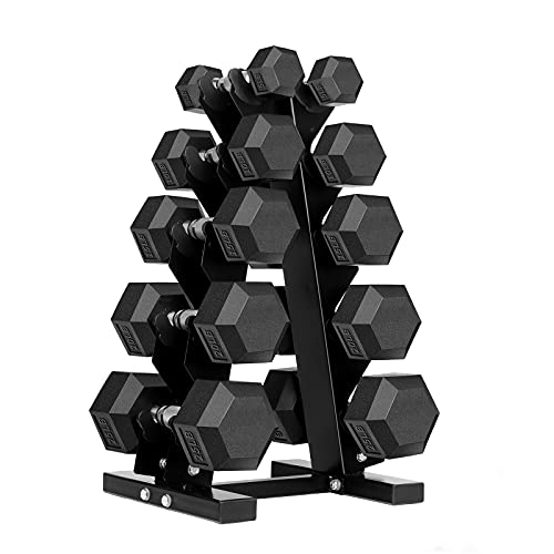 Hex Dumbbells Rubber Coated Cast Iron Hex Black Dumbbell Free Weights for Exercises - style: 8 Pounds / Pair