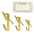 50pcs Picture Hangers with Different Sizes, Heavy Duty 30-100lbs Picture Hanging Hooks with Nails, Wall Hangers,Picture Hooks,Professional Plaster Picture Hanging Kit for Wooden Wall or Drywall - size: Gold 30-100lbs