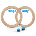 Wood Gymnastic Rings with Adjustable Number Suspension Trainer Straps with Cam Buckle 15ft Olympic Rings 32/28mm Heavy Duty 1543/992lbs for Pull Up Bar Workout Exercise Gym Hanging Rings Indoor - color: 28mm ring only(no straps)