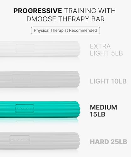 DMoose Fitness Flex Resistance Bar for Physical Therapy - Non-Slip Odorless Material, Exercise Bar for Tennis & Golfers Elbow Tendonitis Relief - Wrist and Forearm Strengthener & Grip Strength Trainer - color: Green