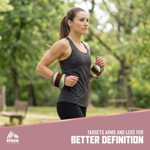 RBX Wrist & Ankle Weights Set, Adjustable Comfort Fit for Training & Toning - color: Pastel Green, size: 4lb (2lb Each)