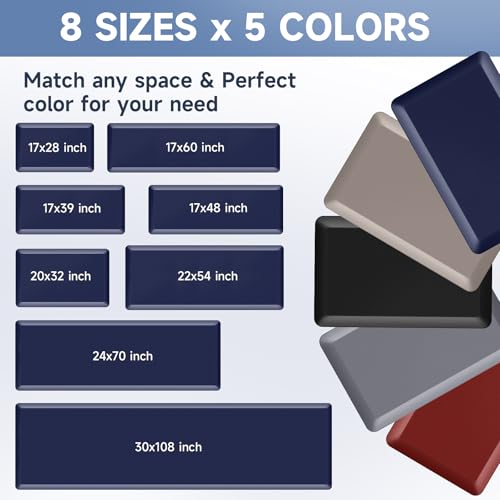 StepRite 4/5 Inch Thick Kitchen Mat Anti Fatigue Mat Kitchen Rugs Kitchen Decor Non-Slip, Stain & Water Resistant, Kitchen Mats Desk Mat for Kitchen, Office, Workshop, Blue, 17'' x 28'' - color: Blue, size: 28"L x 17"W x 0.8"Th