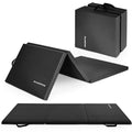 BalanceFrom 6x2 Feet 3-Panel Folding Gymnastics Mat – 2-Inch Thick Pad with Vinyl Surface and Carrying Handles for Tumbling, Yoga, Pilates, Home Workouts, and Martial Arts - color: Black
