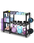 FHXZH Dumbbell Rack Stand Only - Adjustable Weight Rack for Home Gym, Heavy-Duty Weight Stand for Dumbbells Kettlebells - color: Black