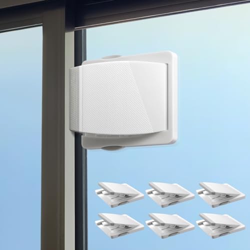 Sliding Door Lock, 6 Pack Safety Sliding Glass Door Lock for Sliding Glass Doors, Sliding Windows, Sliding Closet, etc. Adhesive Installation, Provides More Security for Your Family and Pets - size: 6 Pack