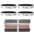 4 Pcs Bed Sheet Organizer Bands, Elastic Bed Sheet Straps Organizer and Storage Keepers, Linen Labels Bedding Bands for Closet, Bedroom, Dorm and Laundry Room (King) - size: 4Pcs-King