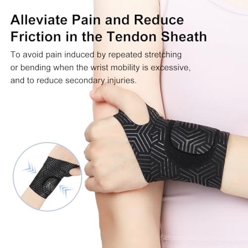 2 Pack Wrist Support Brace for Carpal Tunnel Pain Relief, Ulnar Wrist wraps for Tear, Repetitive Wrist Use Injury, Ultra Thin Soft Elastic Seamless Printing Design Fit Left or Right Hand, Small and Medium Hands Sizes