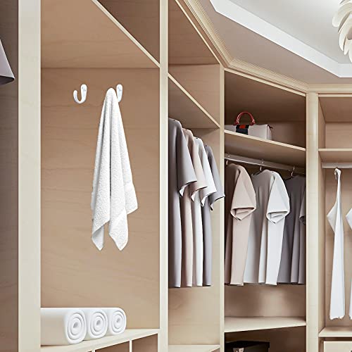 IBosins 15PCS Coat Hooks Wall Mounted Single Prong Robe Hook for Hanging Towel Hooks with 30 Screws for Bags, Hat, Cap, Scarf, Cup (White) - color: White