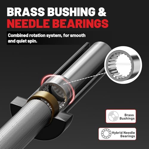 PAPABABE Olympic Barbell, 4ft/5ft/6ft/6.5ft Straight Barbell Womens Olympic Barbell for Strength Training and Technique Adjusting, 2 inch Olympic Bar with Moderate Knurling For Bench Press, Squats Curls Deadlifts Weightlifting - color: 4ft Straight Bar Si