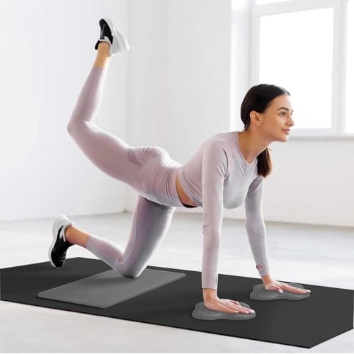 Yoga Knee Support Pad for Women Pilates Kneeling Cushion | Elbows Wrist Hands Head Foam Extra Thick Men Exercise Knees Pads Set of 6 Pieces - color: Gray