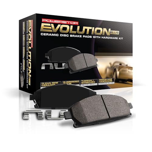 PowerStop Front Brake Pads for Ford Expedition 1997-02 |F-150 1999-03 |F-150 Heritage 2004 |F-250 1997-99 |F-250 HD 1997 |Navigator 1998-02 - Z17 Ceramic Brake Pads with Installation Hardware, 17-702 - style: 17-702