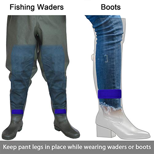 Wisdompro Cowboy Boot Straps, 1 Pair Ankle Bands Blousing Garter Blousers Lasso Pant Leg Clip Jeans Wrap for Biking, Fishing - color: Blue 12 Inches, size: 12''