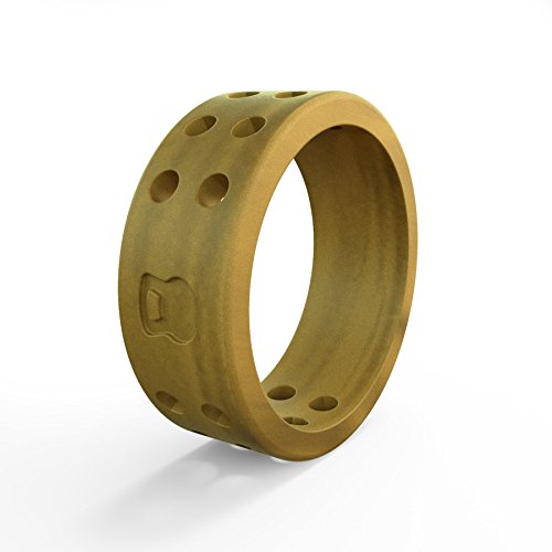 Women's Gold Perforated Silicone Ring Size 09 - color: Perforated - Gold, size: Size 9