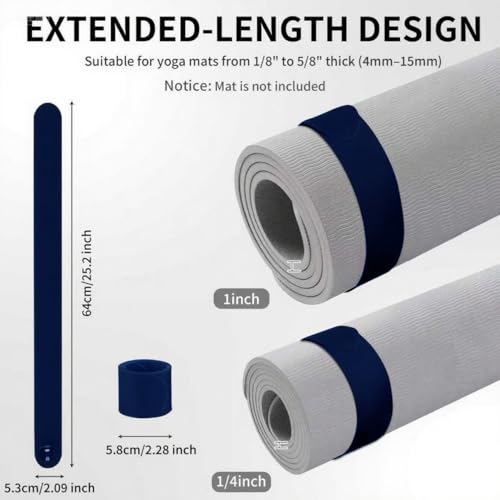 Yoga Mat Carrier Strap, Adjustable Thick Straps Sling for Carrying Large Mats, Stretching Band - color: Slap Band Blue