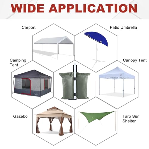 ABCCANOPY Canopy Weights 150 LBS Tent Sand Bags,4-Pack Gray(No Sand) - color: Gray, size: 150 LBS
