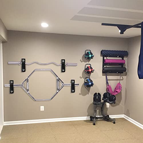 Luwint Wall Mounted Horizontal Barbell Holder, 1 Bar/2 Bars Storage Rack - style: B.1 Bar Holder 2 Pairs