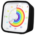 Yunbaoit Rainbow Visual Timer for Kids, 60-min Countdown Timer, Black | Protective Case, No Ticking, Mute and Ringing Alarm Available, Time Management Tool, Low Power Reminder, for Study,Game,Work - color: Black Rainbow