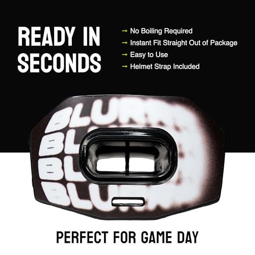 DAMAGE CONTROL Youth Football Mouth Guard – Breathable No Boil Mouthpiece, Protects Lips & Teeth, Works with Braces, Includes Helmet Strap – Sports Gear & Accessories (Blurr) - color: Blurr