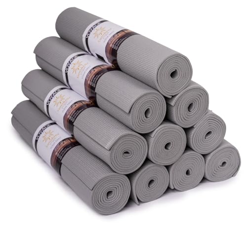 Voyage 5mm Studio Yoga Mats, 10 Pack, 72x24in - color: Cool Gray