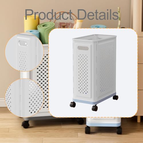 Mat Storage Basket, Workout Organizer, with Wheels Mat Stand, Supplies, Gym Storage Holder Gym Equipment Holder - color: Blue Bottom