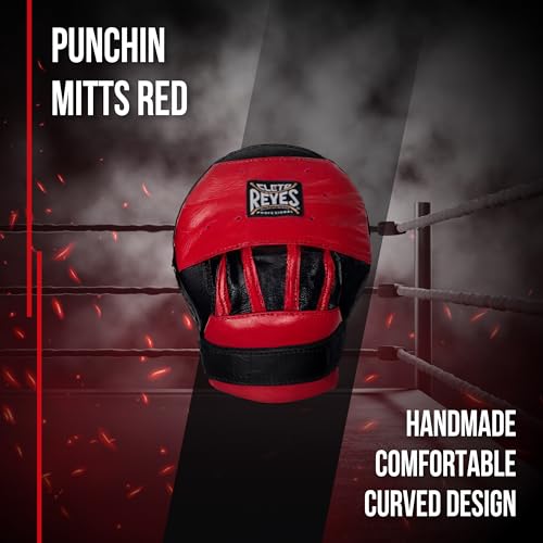 CLETO REYES Boxing Punching Mitts, Focus Sparring Striking Training Punch Pads, MMA, Kickboxing, Muay Thai, Leather - style: Curved with Hook and Loop