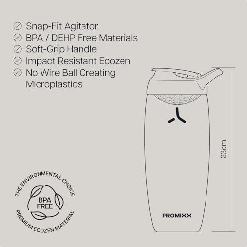 Promixx Pursuit Protein Shaker Bottle – 32oz Silent Snap-Fit Mixer for Lump-Free Shakes – Leak-Proof BPA-Free Ecozen Gym Shaker with Measurement Marks for Fitness and Travel – Seagrass Green - color: Seagrass Green, style: 32oz