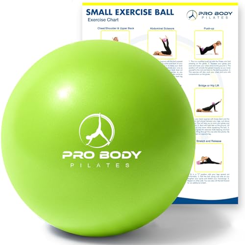 ProBody Pilates Ball 9 Inch - Small Exercise Ball for Stability, Barre, Core, Ab Workouts, Yoga, & Physical Therapy - color: Lime