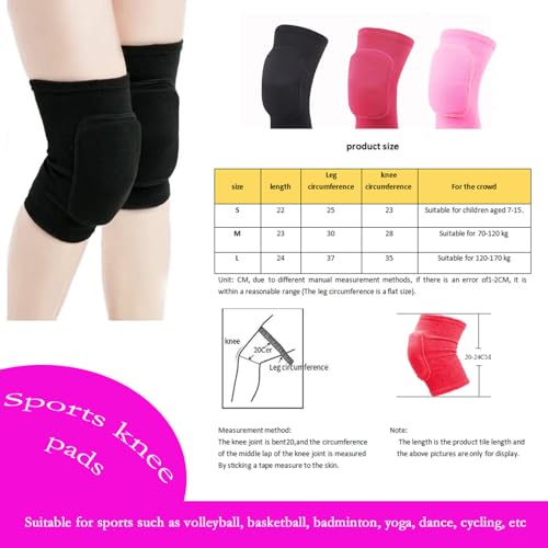 Anti slip sponge, soft and breathable men's, women's, girls', and children's red knee pads suitable for sports scenes such as volleyball, football, dance, yoga, wrestling, running, cycling, etc (red, Small) - color: red, size: Small