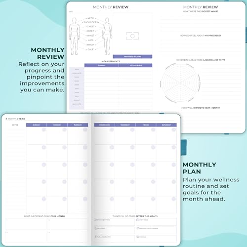 Clever Fox Fitness & Food Journal, Workout Planner, 5.8"x8.3" Aquamarine | Lasts 3 months, undated hardcover exercise & weight loss journal for women, gym, diet, meal tracker, calorie counter book - color: Aquamarine, size: A5 (5.8'' x 8.3'')