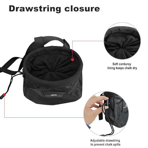 Chalk Bag for Rock Climbing & Bouldering: Outdoor Indoor Chalk Bag for Men & Women Climbing Equipment & Accessories
