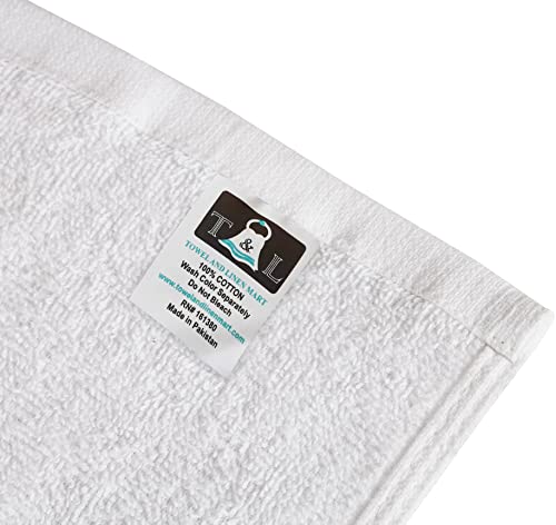 Towel and Linen Mart White Salon Towels, Pack of 12 (Not Bleach Proof, 16 x 27 Inches) Highly Absorbent Towels for Hand, Salon, Gym, Beauty, Spa, and Home Hair Care (White) - color: White